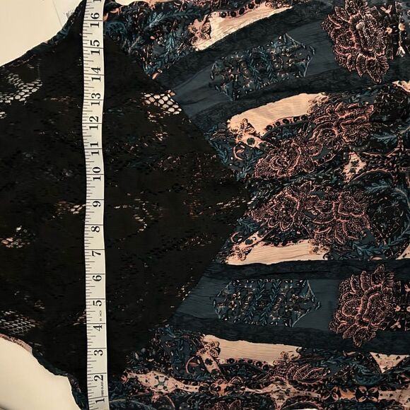 Free People Black Blue Print Count Me In Trapeze Sleeveless Tunic Size Small New - Picture 11 of 15